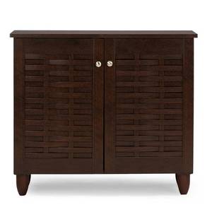 Baxton Studio Modern and Contemporary 2-Door Wooden Entryway Shoes Storage Cabinet (Dark Brown) - Retail: $104