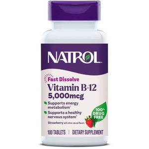 lot 795 image: Natrol Vitamin B12 to Support a Healthy Nervous System and Energy Metabolism - Fast Dissolve Tablets - Strawberry - 60ct (July 2026)