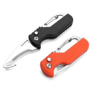 lot 797 image: ITOKEY 2 Pack Safety Box Cutter, EDC Seat belt Cutter with 1.1inch Hook Blade, Retractable Package Opener for Wrap, Tape and Strap, Small Keychain Knife