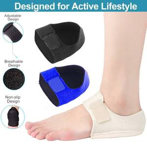 lot 805 image: MIAYOHO Plantar Fasciitis Heel Cups for Heel Pain, Protectors Sleeves Pads, Support for Spur, Women and Men (Beige, M 5-8  W 6-9.5)