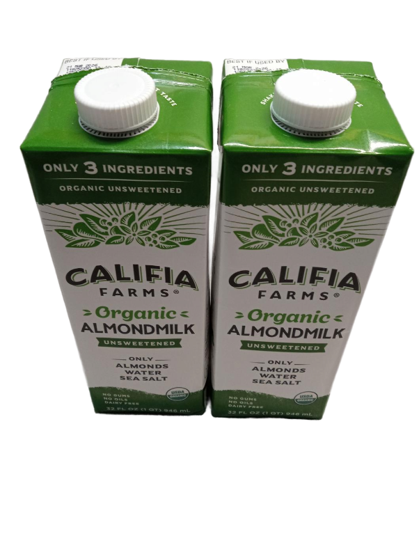 lot 550 image: Califia Farms Organic Unsweetened Almond Milk 2 pack - Best by 21Mar2026