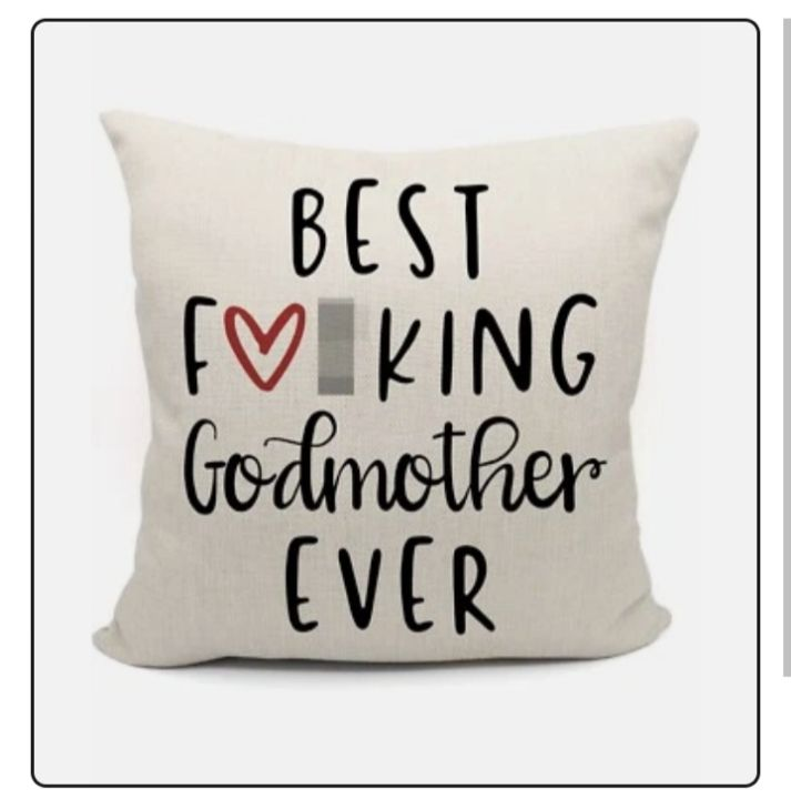 lot 570 image: Best Fcking Godmother Decorative Pillow Cover (2 Pack)