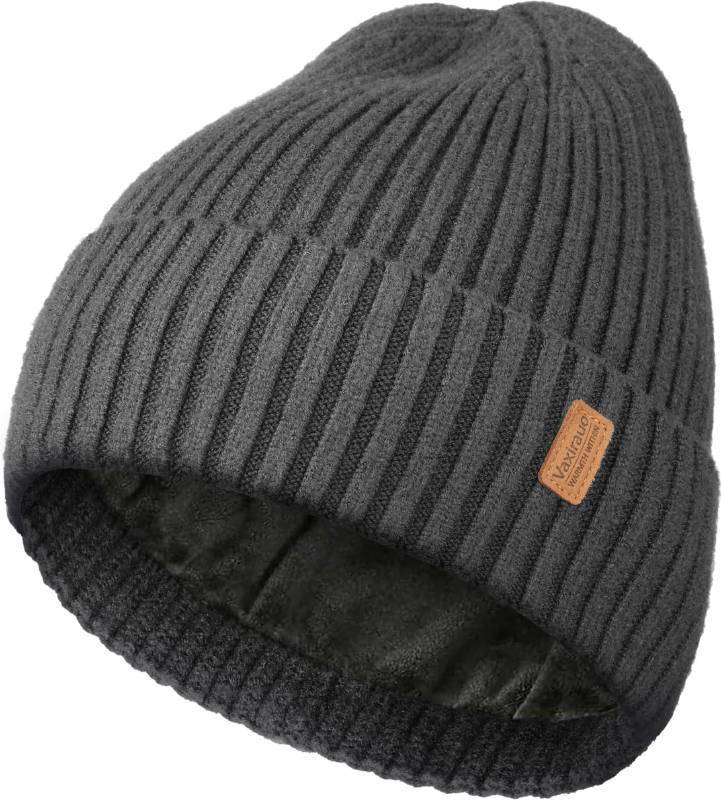 lot 572 image: Vaxirauo Warm Winter Beanie for Men Women, Soft Fleece Lined Knit Hat Unisex Stocking Cuffed Cap for Ski & Commute