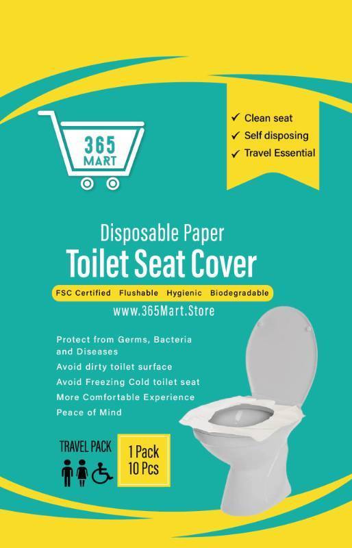 lot 632 image: 365Mart Toilet Seat Covers Disposable Travel Potty Traning Flushable for Kids and Adults, Use at Workplaces, Hospitals, Schools and Hotels for Good Hygiene, Avoid Germs, Viruses and Cold Commode Seat