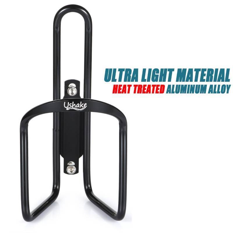 lot 654 image: USHAKE Water Bottle Cages, Basic MTB Bike Bicycle Alloy Aluminum Lightweight Water Bottle Holder Cages Brackets(1pc Pack- Drilled Holes Required) Black