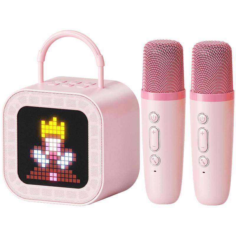 lot 2971 image: New 2025 All-in-One Kids Audio Player, No Wi-Fi or Cards Needed, Built-in Stories, White Noise, Pixel Display, 2 Mics & Bluetooth, Screen for Toddlers  (Pink)