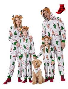 lot 895 image: PATPAT Family Christmas Pajamas Matching Sets Mommy and Me Long Sleeve Grey Santa Printed Top and Pants Holiday Sleepwear PJS for Family Christmas Party Take Photos for Couples Adult - (Size Medium)