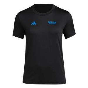 lot 942 image: adidas Womens San Jose Earthquakes Pre-Game Short Sleeve Soccer T-Shirt,BlackSan Jose Earthquakes, Youth Medium