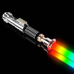 lot 231218 image: Retails for $200 Xenopixel Lightsaber, Motion Control Luke Dueling Light Sabers with 34 Sound Fonts & Custom Fonts  Smooth Swing Infinite Color Changing Luke Sabers, Preminum Aluminum Hilt for Adults