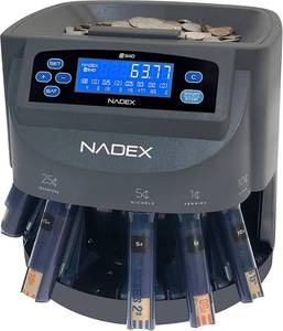 lot 451844 image: Retails for $190 Nadex S540 Pro  Coin Counter, Sorter, and Wrapper  Sorts up to 300 Coins Per Minute  Comes with 48 Preformed Wrappers (Gray)