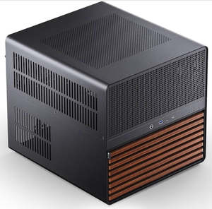 lot 16947 image: JONSBO N5 NAS Pc Case, E-ATX,12HDD4SSD Drive Bay GPU HP Host, Supports Max. 4 GPU,E-A.TX(330mm) MBATX PSU Supports, with 3 Fans Built-in, 8 Slots PCI, Solid Wood Veneer Computer Case,Home Server - Retail $265
