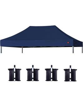 lot 16970 image: SCOCANOPY Commercial 10x20 Canopy Replacement Canopy Top,Canopy Cover ONLY,Bonus 4 Pack Weight Bag (Navy Blue) - Retail $129