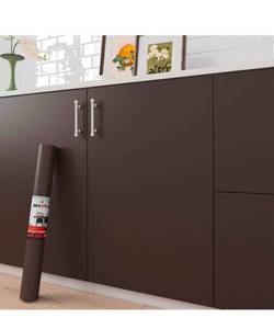 lot 16974 image: Decotalk 30x200 Dark Brown Peel and Stick Wallpaper for Bedroom, Brown Contact Paper SolidBrown Contact Paper for Cabinets, Solid Color Vinyl Wrap Stick and Peel, Removable Wallpaper Decorative - Retail $49