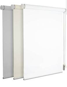 lot 16984 image: No Drill No Tools 100% Blackout Roller Shade  UV Protection  Easy-Care Fabric  Roller Blind for Windows & Doors  Pull Down Window Shade - White (30 W x 75 H) - Retail $62