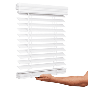 lot 17003 image: Lotus & Windoware Cordless 2  Faux Wood Room Darkening Horizontal Blind  39  W x 60  L  Bright White  Smooth - Retail $63