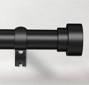 lot 17007 image: Time Forest Black Curtain Rods for Windows 32 to 120 Inch (2.6-10 Feet), 1 Inch Diameter Adjustable Heavy Duty Curtain Rod, Modern Style Indoor Outdoor Long Window Drapery Rods with End Caps - Retail $0