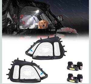 lot 17020 image: KEMIMOTO Soft Cab Enclosures & 2 UTV Dome Light Compatible with Polaris RZR XP 1000  XP Turbo 2014-2023, UTV Upper Doors Fit with Side Mirrors YKK Zippers (Cab Enclosures & Dome Light) - Retail $129