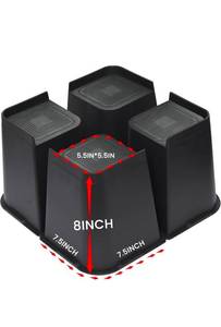 lot 17080 image: Bed Risers 8 inch, Oversized Furniture Risers, Support Up to 6000 Lbs, Lift 8 inch for Couch, Sofa, Table,Chair (Black 4 Pack, 8 inch) - Retail $34