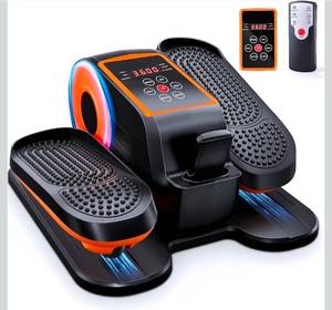 lot 17086 image: Under Desk Elliptical Exercise Machine, Ellipse Leg Exerciser as Seen on TV with Remote, 15 Adjustable Speed, Portable Leg Exerciser While Sitting for Seniors, Quiet Elliptical Machine for Home Office - Retail $0