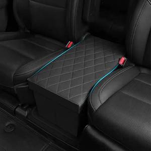 lot 17121 image: Seat Aisle Storage Box for Ford Explorer 6-Passenger Models �� Organizer Rear Seats Passage �� Foldable, Easy Installation, for Ford Explorer ST XLT Accessories 2020 to 2025 (Black) - Retail $65