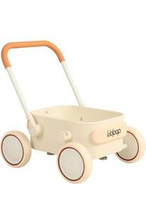 lot 17122 image: Kidpop PULA 2-in-1 Push and Pull-Along Wagon, Baby Push Walker for First Learner from 7 Month to 4 Year, One Year Birthday Gifts, Sturdy and Safe, Indoors and Outdoors (White) - Retail $79