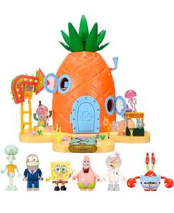 lot 17126 image: Toy Building Brick Blocks Toys Sets Display Box kit Action Figures Pineapple House Patrick Stone Star Home for Boys and Girls Kids Age 2-4, 3-5, 5-7, 8-12 Fans Gift (2313 pcs) - Retail $159