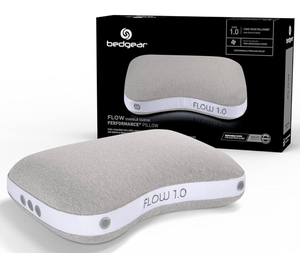 lot 17127 image: Bedgear Flow Cuddle Curve Pillow - Size 1.0 - Breathable Side Sleeper Pillow - Hybrid Design Bed Pillow - Hypoallergenic and Removable Cover - 20 W x 26 L x 5.25 H - Retail $179