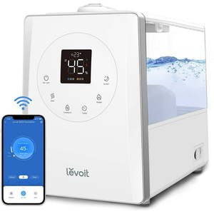 lot 17130 image: Levoit Smart Warm and Cool Mist Humidifier for Room  6L Top Fill Air Vaporizer for Large Rooms  LV600s  White - Retail $110