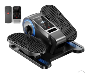 lot 17140 image: Under Desk Elliptical Machine, Electric Seated Pedal Exerciser, Min Leg Exerciser with Remoter, 12 Level Speeds, Forward & Reverse Direction, Manual & Auto Mode for Home Office - Retail $89