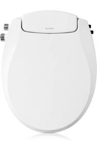 lot 17166 image: Brondell Bidet Toilet Seat Non-Electric Swash Seat, Fits Round Toilets, White �� Dual Nozzle System, Ambient Water Temperature �� Bidet with Easy Installation - Retail $89