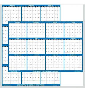 lot 17173 image: 24 x 36 SwiftGlimpse 2026 Wall Calendar Erasable Large Wet & Dry Erase Laminated 12 Month Annual Yearly Wall Planner, Reversible, HorizontalVertical, Navy - Retail $23