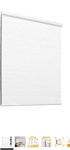 lot 17175 image: HOMEDEMO Blackout Cellular Shades Cordless, Honeycomb Shade Blinds, Thermal Insulated Noise Reduction for Windows Inside & Outside Mount White-Blackout 46 W x 38 H - Retail $0