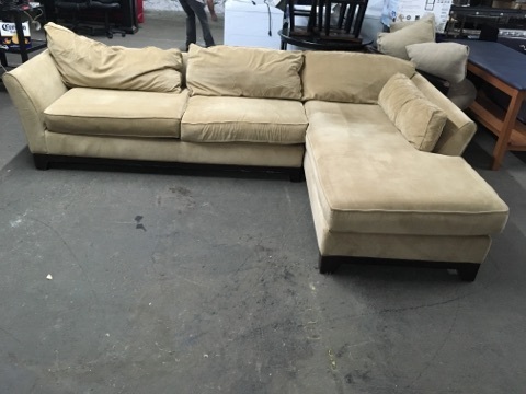 Lazy Boy Sectional Couch Beige Tan Subsurface 190 Auctions