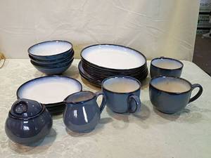 lot 41 image: Sango Nova Blue Dinnerware Set