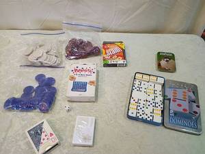lot 52 image: Family Game Night Bundle - Dominoes, Scrabble Slam, and More