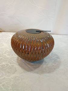 lot 56 image: Textured Ceramic Globe Vase