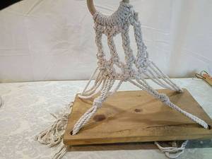 lot 61 image: Handcrafted Macram� Wood Wall Hanging
