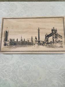 lot 67 image: London Landmarks Wooden Storage Box