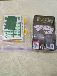 lot 76 image: Double-Six Dominoes Set - 28 Color Dot Pieces
