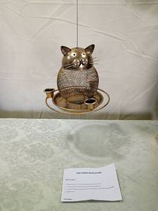 lot 100 image: Decorative Metal Cat Bird Feeder