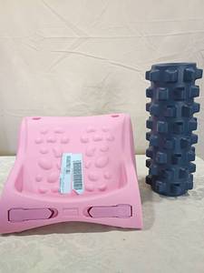 lot 107 image: RumbleRoller Foam Massage Roller Mold  and 3 in 1 dolphin stretch board
