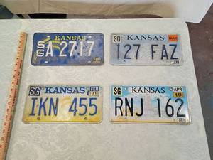 lot 126 image: Kansas License Plate Collection 1988-2014 4 plates