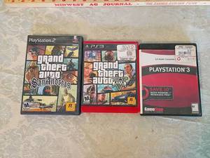 lot 138 image: Grand Theft Auto Video Game Collection PS2PS3 3 games