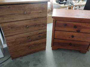 lot 103 image: Lang Dresser.  32 x 24 x 16 and Night Stand.  25 x 25 x 15