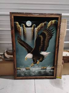 Black Velvet Eagle Painting.  39 x 27.  See pictures for signature