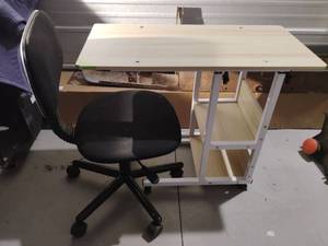 lot 112 image: Small Craft Table with Chair.  Desk is 25 x 31.5 x 16