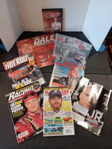 lot 140 image: Dale Jr &Dale Sr Collection of magazines, calendar & movie