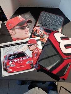 lot 146 image: Dale Jr #8 Metal sign w blanket