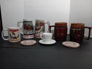 lot 168 image: Ceramic Mugs and Tea cup wcoasters