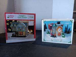 lot 269 image: Holiday Time Maggies Music Shoppe & Candy Counter Christmas Village Houses